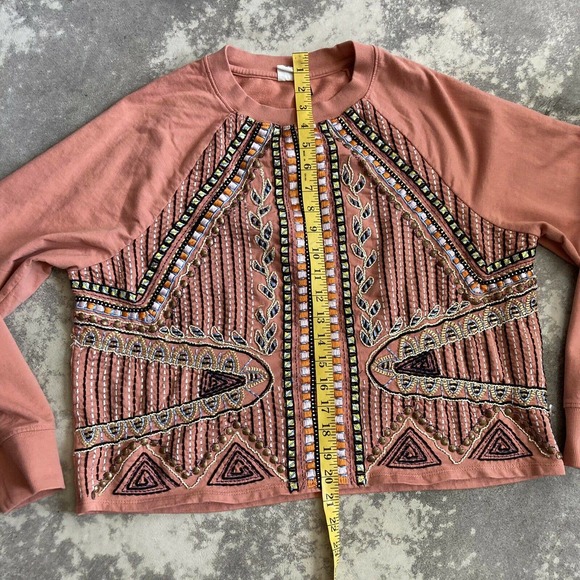 Anthropologie Akemi & Kin Rose Sequin Embellished Round Neck Knit Top Size M - Picture 7 of 12